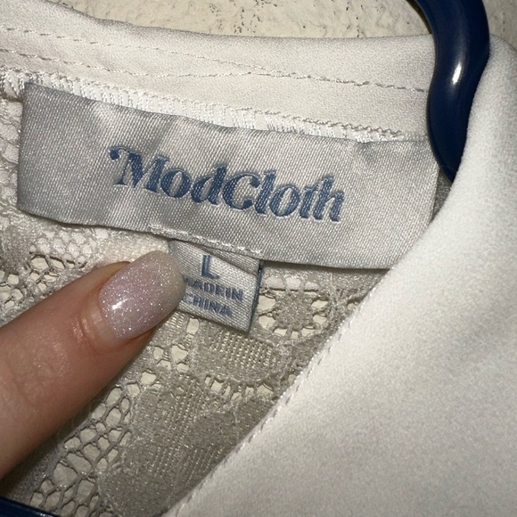 NWT ModCloth women’s white lace honeymoon maven shift dress L - Picture 3 of 10